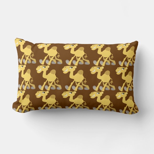 Cooler und Niedlicher Cartoon Camel Lumbar Kissen (Vorderseite)
