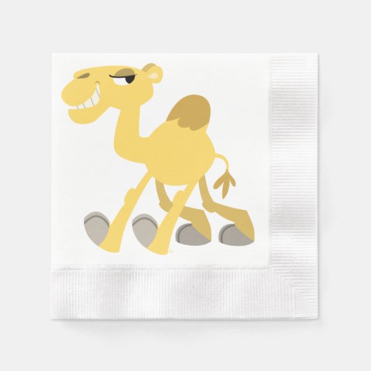 Cooler und Niedlicher Cartoon Camel Paper Napkins Serviette (Vorderseite)