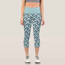 Cooler und niedlicher Panda-Bär mit Sonnenbrillen Capri Leggings