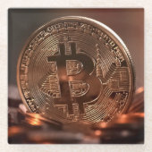 Cooler und schlauer Bitcoin-Stash Glasuntersetzer (Vorderseite)
