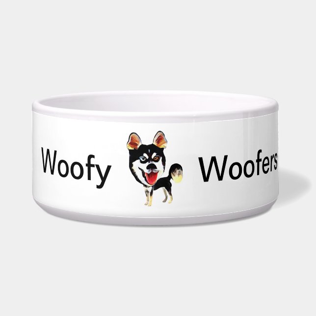 Cooler und sonniger sibirischer Husky Dog Bowl Napf (Vorderseite)