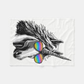 Cooler Unicorn mit Regenbogen sunglass Fleecedecke (Vorderseite (Horizontal))