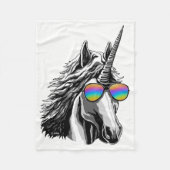 Cooler Unicorn mit Regenbogen sunglass Fleecedecke (Vorderseite)