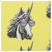 Cooler Unicorn mit Regenbogen sunglass Stoff (Nahaufnahme)