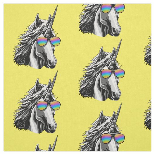 Cooler Unicorn mit Regenbogen sunglass Stoff (Muster)