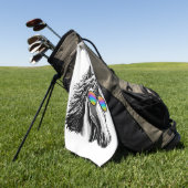 Cooler Unicorn mit Regenbogensonnenbrillen Golfhandtuch (Gras)
