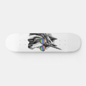 Cooler Unicorn mit Regenbogensonnenbrillen Skateboard (Horizontal)