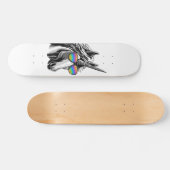 Cooler Unicorn mit Regenbogensonnenbrillen Skateboard (Horizontal)