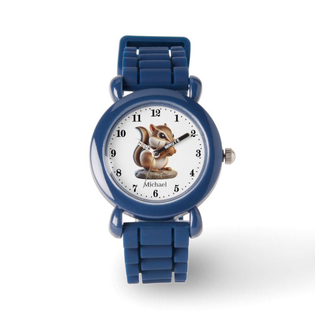 Cooler unisex-Chipmunk-Name Armbanduhr (Vorderseite)