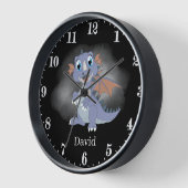 cooler unisex Dragon hinzufügen Namen Kinder Große Uhr (Winkel)