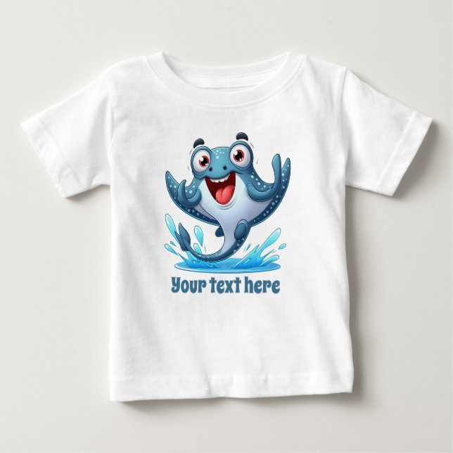 Cooler unisex Strand ergänzen Text Stingray Baby T-shirt (Vorderseite)