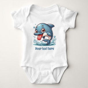 Cooler unisex Strand hinzufügen Text Ozeandolphin Baby Strampler
