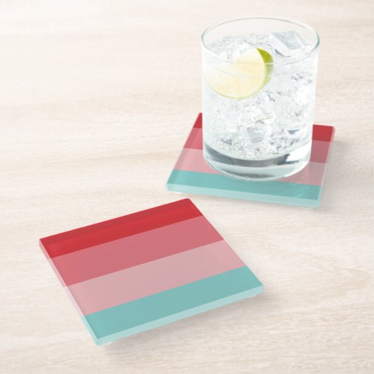 Cooler Untersetzer mit horizontalem Streifen (Schrägansicht)