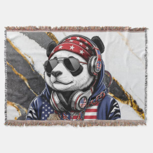 Cooler USA-Panda – Patriotischer roter, weißer und Decke