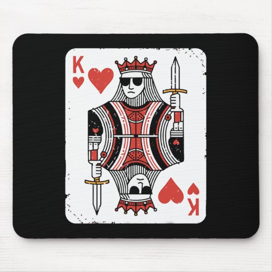Cooler Valentinstag King of Hearts Po Mousepad (Vorne)