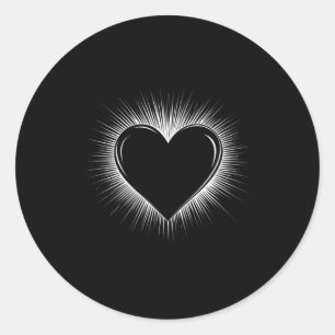 Cooler Valentinstag Weiße Herzchen Frauen Liebe He Runder Aufkleber