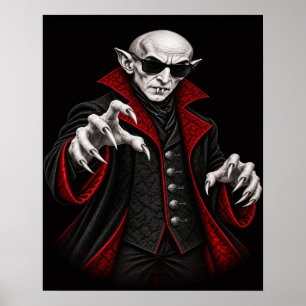 Cooler Vampir Nosferatu im Vintage Stil Poster