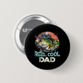 Cooler Vater Angeln Vintag Retro Vatertag Button (Vorne & Hinten)