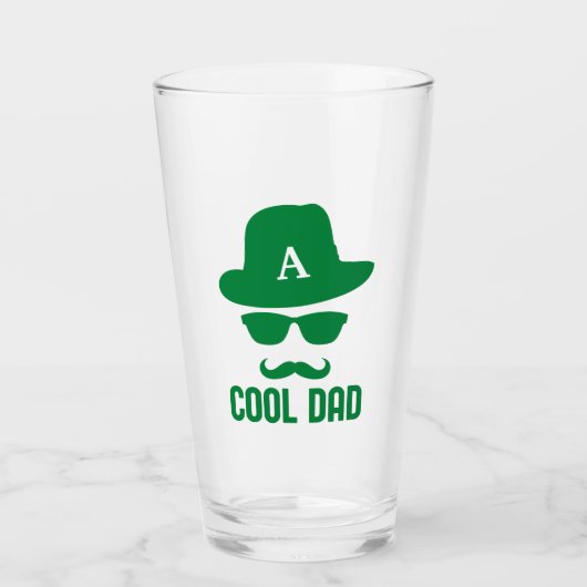 Cooler Vater Bester VATER je cooler Papa mit Monog Glas (Vorderseite)