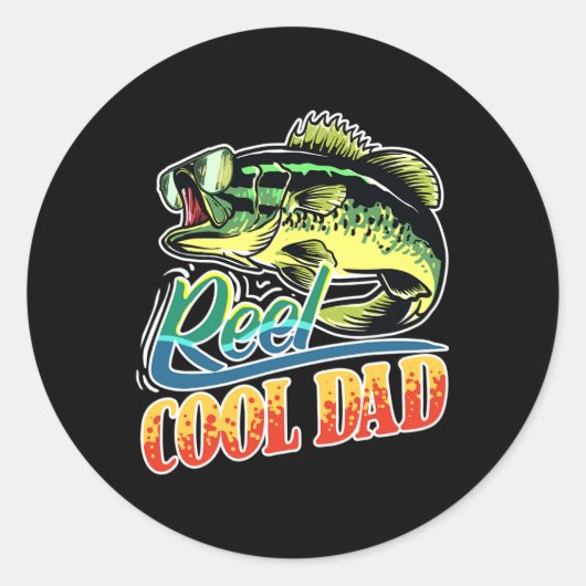 Cooler Vater Fischerei Funny Fishing Runder Aufkleber (Vorderseite)