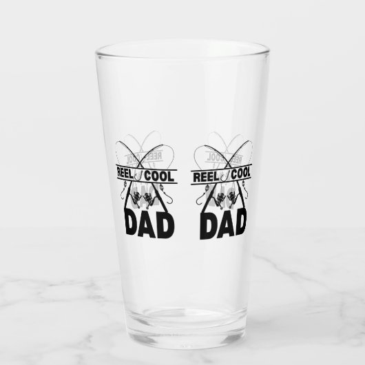 Cooler Vater Fischerei T-Shirt Glas (Rückseite)