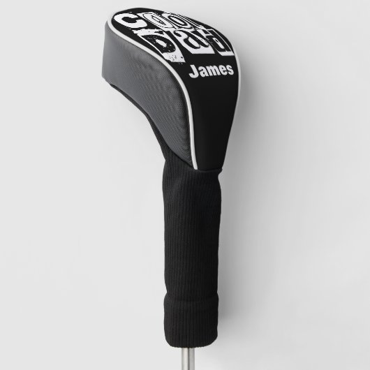 Cooler Vater Funny Black und White Typografy Golf Headcover (angewinkelt)