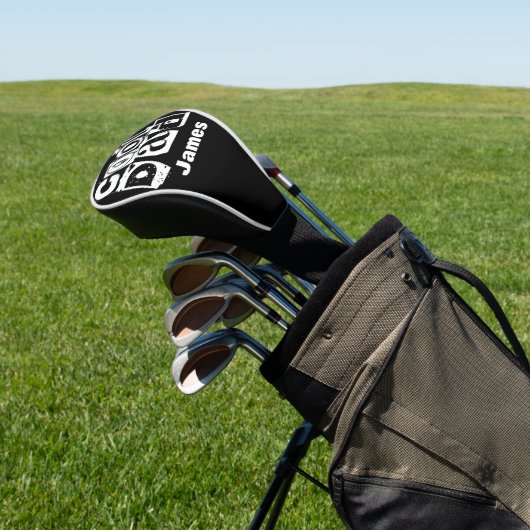 Cooler Vater Funny Black und White Typografy Golf Headcover (In SItu)