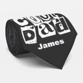Cooler Vater Funny Black und White Typografy Krawatte (Gerollt)