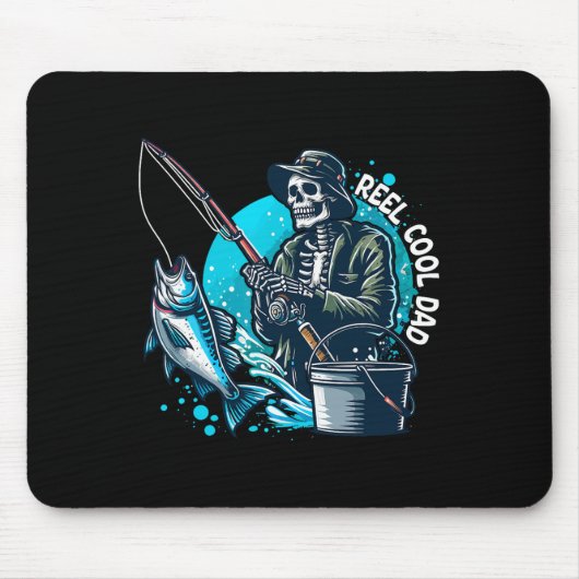 Cooler Vater Funny Skeleton Fishing Vater Vater's Mousepad (Vorne)