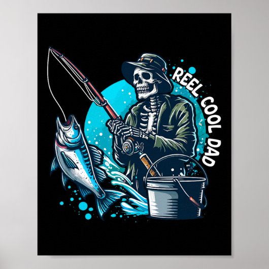 Cooler Vater Funny Skeleton Fishing Vater Vater's Poster (Vorne)