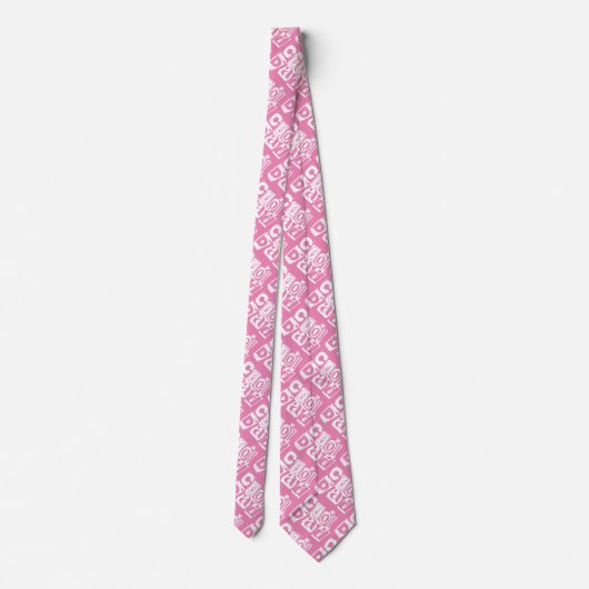 Cooler Vater Funny Typografy Pattern Pink Neck Tie Krawatte (Rückseite)