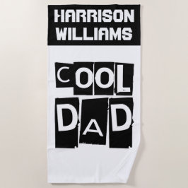 Cooler Vater Individuelle Name Moderne Schwarz-Wei Strandtuch