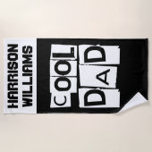Cooler Vater Individuelle Name Moderne Schwarz-Wei Strandtuch (Vorderseite)