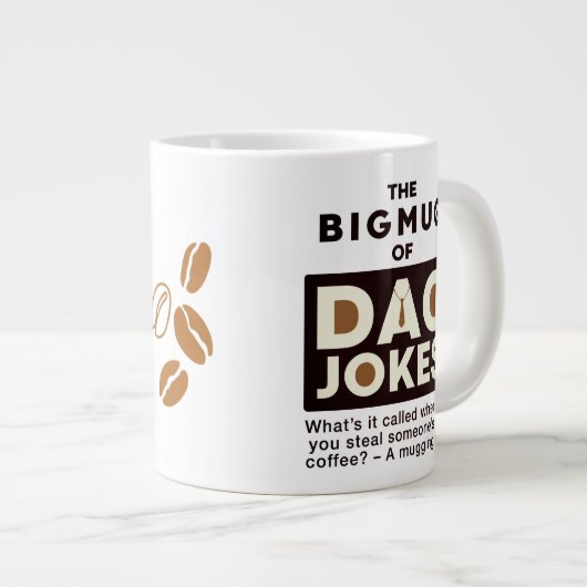 Cooler Vater-Jokes Design-Text Jumbo-Tasse (Vorderseite Rechts)
