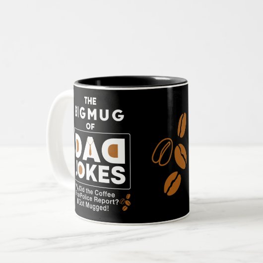 Cooler Vater-Jokes Design-Text Zweifarbige Tasse (Vorderseite Links)