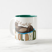 Cooler Vater Otter Pun Funny Vatertag Zweifarbige Tasse (Vorderseite Links)