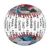 Cooler VATER, PAPA, VATER, DADDY - 2 Foto Keepake Baseball (Vorderseite)