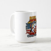 Cooler Vater: Patriotischer Fischspass Kaffeetasse (Vorderseite Links)