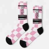 Cooler Vater Personalisiert Checkrosa Socken (Linkes Detail)