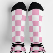 Cooler Vater Personalisiert Checkrosa Socken (Oben)