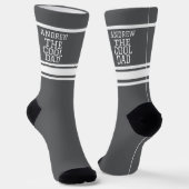 Cooler Vater Personalisiert grau gestreift Socken (Gewinkelt)