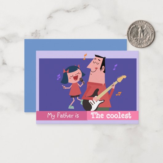 Cooler Vater personalisiert Happy Vathers Day Mitteilungskarte (Vorderseite/Rückseite Beispiel)