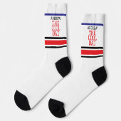Cooler Vater Personalisiert Red Blue White Socken (Linkes Detail)