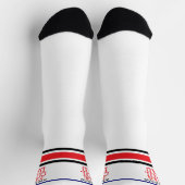 Cooler Vater Personalisiert Red Blue White Socken (Oben)