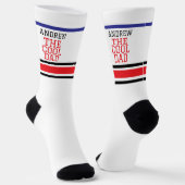 Cooler Vater Personalisiert Red Blue White Socken (Gewinkelt)