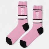 Cooler Vater Personalisiert rosa Socken (Linkes Detail)