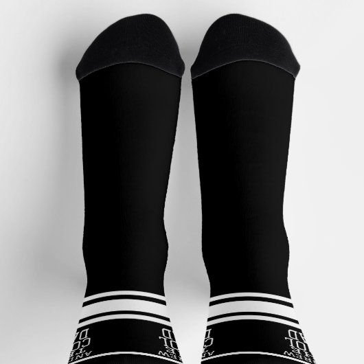 Cooler Vater Personalisiert Schwarz Streifen Socken (Oben)