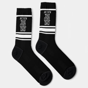 Cooler Vater Personalisiert Schwarz Streifen Socken