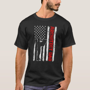 Cooler Vater-Tag-US-Flagge-Architekt-Vater für Män T-Shirt