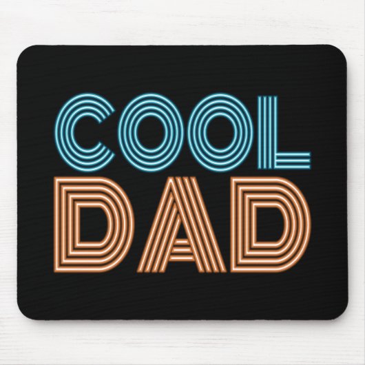 Cooler Vater Vatertag Neon Typografie | Mauspad (Vorne)